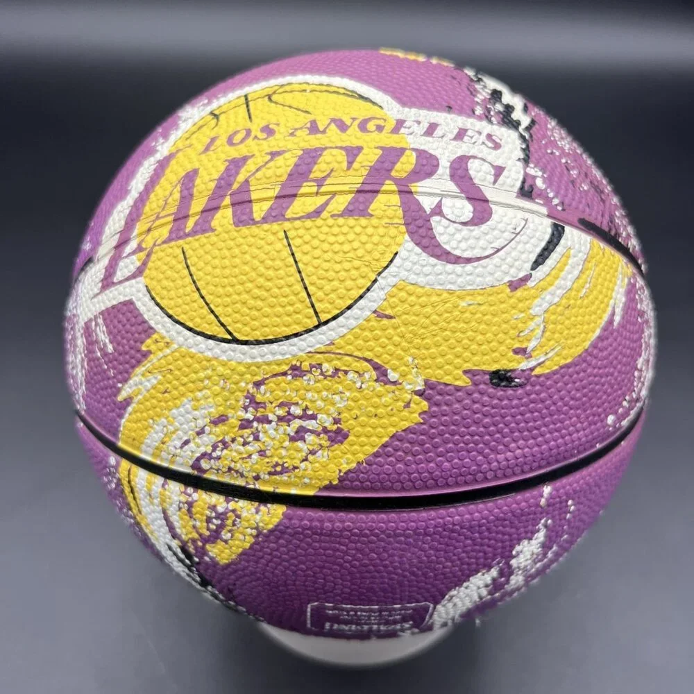 Vtg Spalding/LA LAKERS NBA Souvenir/Kid Toy Mini 7" Basketball; Purple/Yellow - Picture 3 of 9